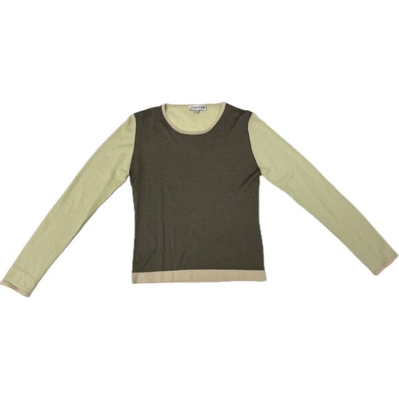 Vintage Cerruti Y2K Wool Silk Contrast Sleeve Top – Small - Picture 1 of 8